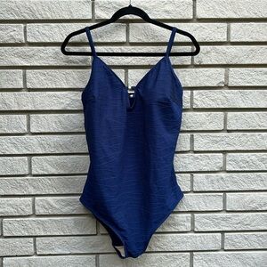 Christina Navy Blue Embroidered One Piece Swimsuit Sz 20W